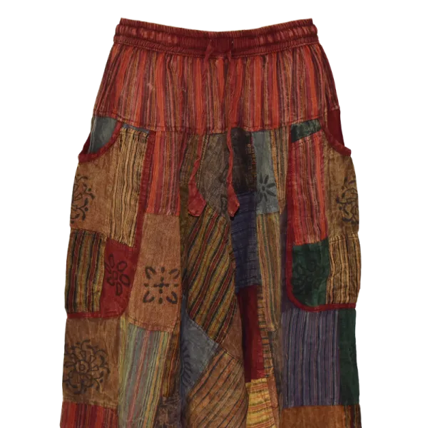 Sarouel Gufa Patch Délavé Multicolore - Coton Léger Artisanal