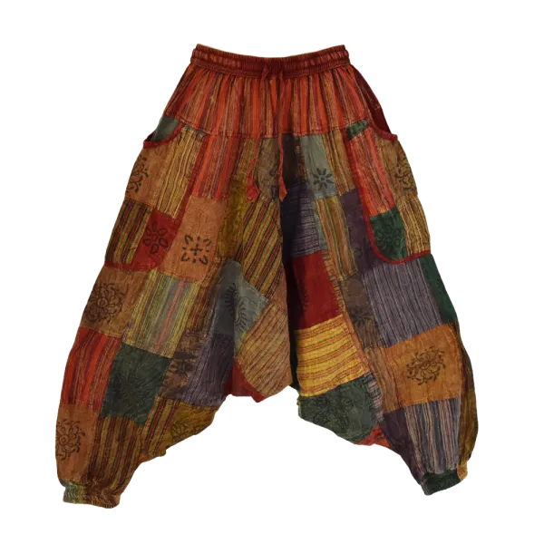Sarouel Gufa Patch Délavé Multicolore - Coton Léger Artisanal