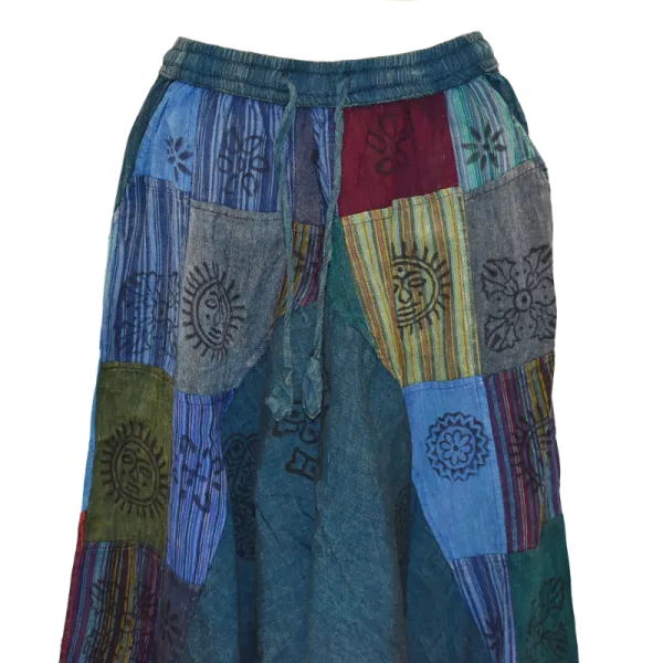 Sarouel Mixte Patchwork Coton Délavé « Block Print »