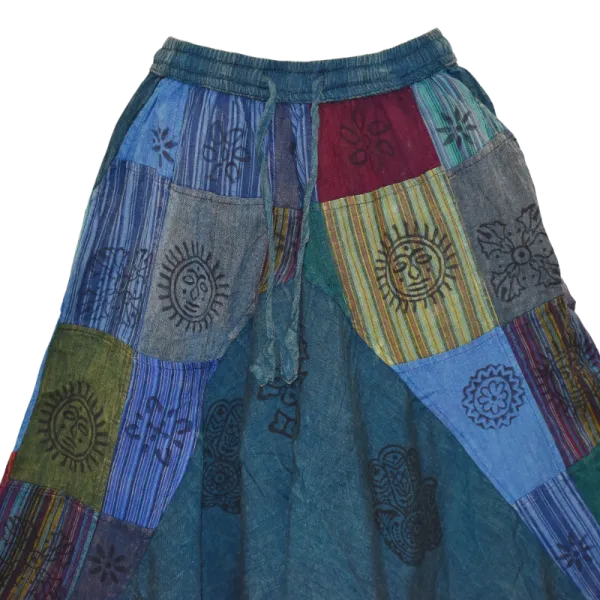 Sarouel Mixte Patchwork Coton Délavé « Block Print »