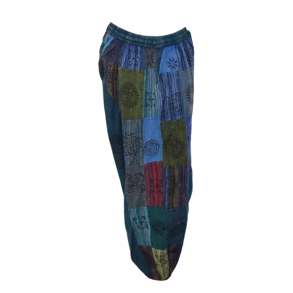 Sarouel Mixte Patchwork Coton Délavé « Block Print »