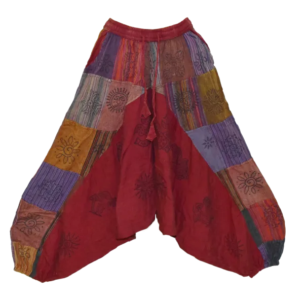 Sarouel Mixte Patchwork Coton Délavé « Block Print »
