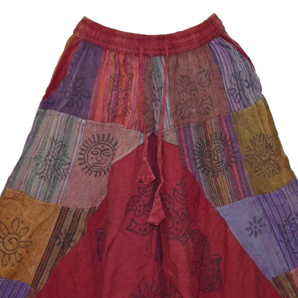 Sarouel Mixte Patchwork Coton Délavé « Block Print »