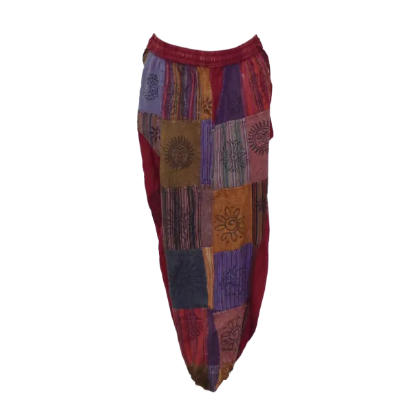 Sarouel Mixte Patchwork Coton Délavé « Block Print »