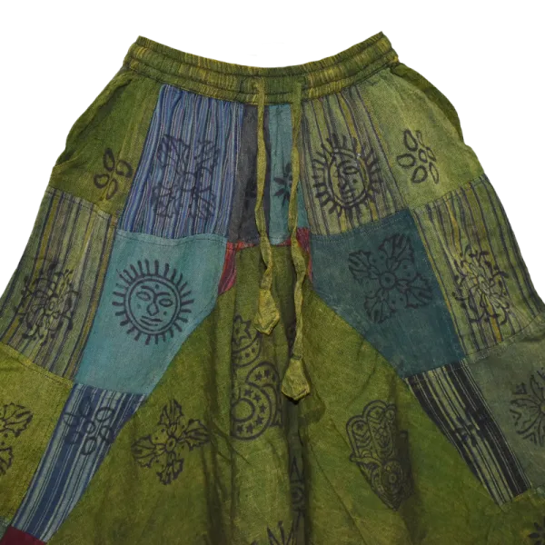 Sarouel Mixte Patchwork Coton Délavé « Block Print »