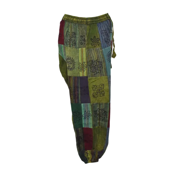 Sarouel Mixte Patchwork Coton Délavé « Block Print »