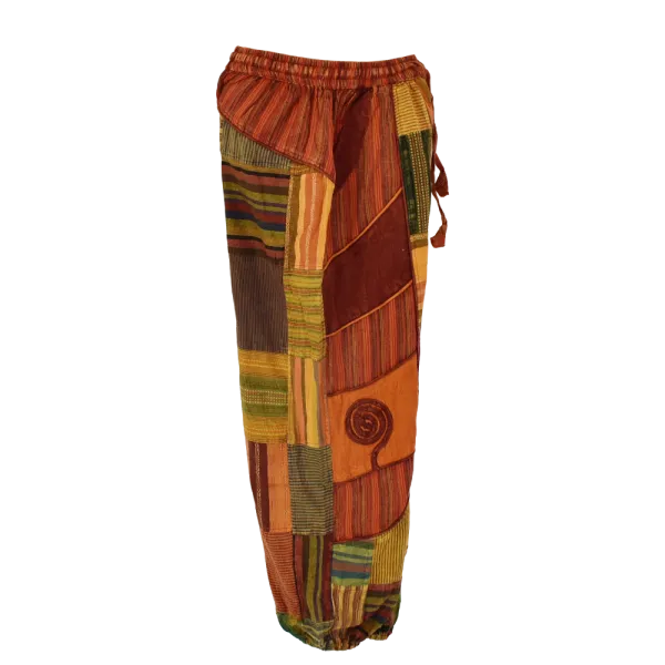 Pantalon Bouffant Coton Léger « Surya Patch » Orange-