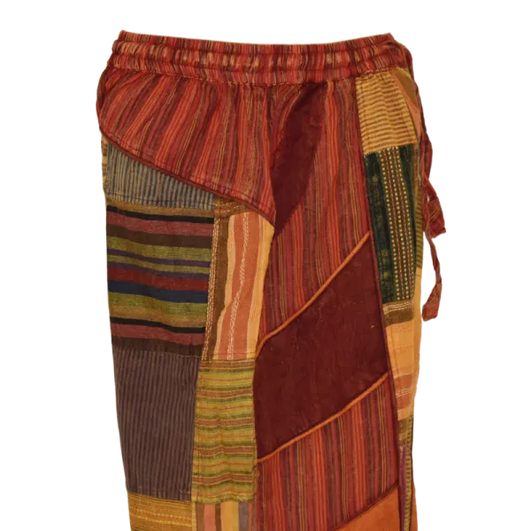 Pantalon Bouffant Coton Léger « Surya Patch » Orange-
