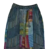 Pantalon Bouffant Coton Léger « Surya Patch » Bleu Pétrole -