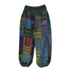 Pantalon Bouffant Coton Léger « Surya Patch » Bleu Pétrole -