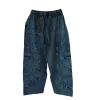 Pantalon Ample Tie-Dye « Forêt Mystique » Bleu Pétrole & Noir