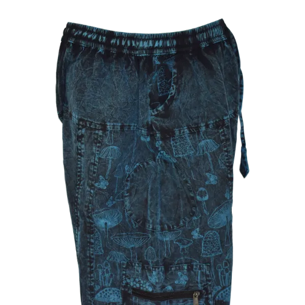 Pantalon Ample Tie-Dye « Forêt Mystique » Bleu Pétrole & Noir