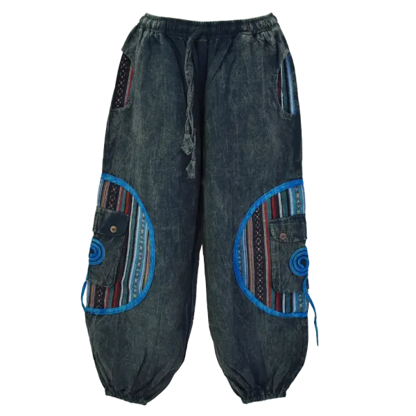 Pantalon Bouffant Tie-Dye « Spirale Sauvage » - Coton Délavé