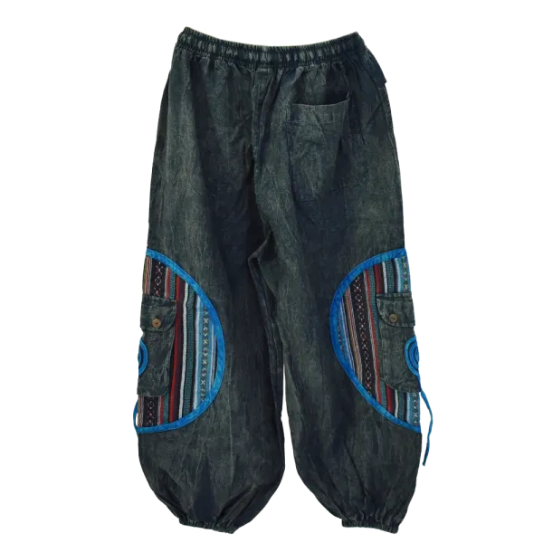 Pantalon Bouffant Tie-Dye « Spirale Sauvage » - Coton Délavé