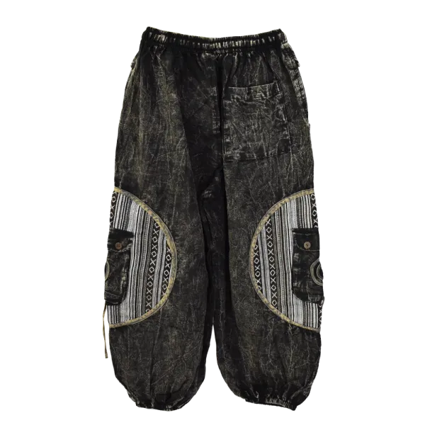 Pantalon Bouffant Tie-Dye « Spirale Sauvage » - Coton Délavé