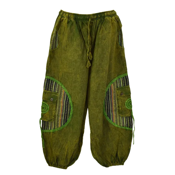Pantalon Bouffant Tie-Dye « Spirale Sauvage » - Coton Délavé