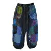 Pantalon Bouffant Femme Coton Jersey Délavé « Mosaïque Bleue »