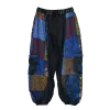 Pantalon Bouffant Femme Coton Jersey Délavé « Mosaïque Bleue »