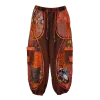 Pantalon Bouffant Femme Coton Jersey Délavé « Mosaïque Rouge »