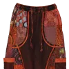 Pantalon Bouffant Femme Coton Jersey Délavé « Mosaïque Rouge »