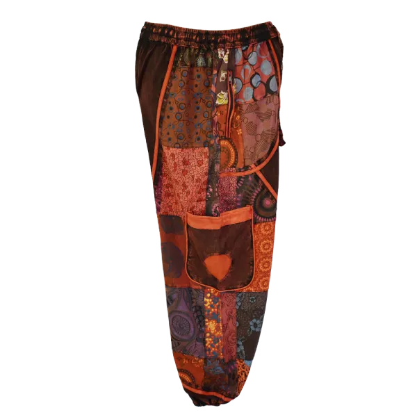 Pantalon Bouffant Femme Coton Jersey Délavé « Mosaïque Rouge »