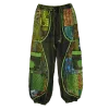 Pantalon Bouffant Femme Coton Jersey Délavé « Mosaïque Verte »