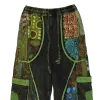 Pantalon Bouffant Femme Coton Jersey Délavé « Mosaïque Verte »