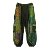 Pantalon Bouffant Femme Coton Jersey Délavé « Mosaïque Verte »