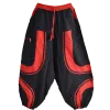 Sarouel Mixte Coton Artisanal Deux Tons « Tao Zen » Noir & Rouge