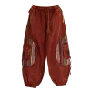 Pantalon Bouffant Tie-Dye « Spirale Sauvage » Bordeaux Délavé
