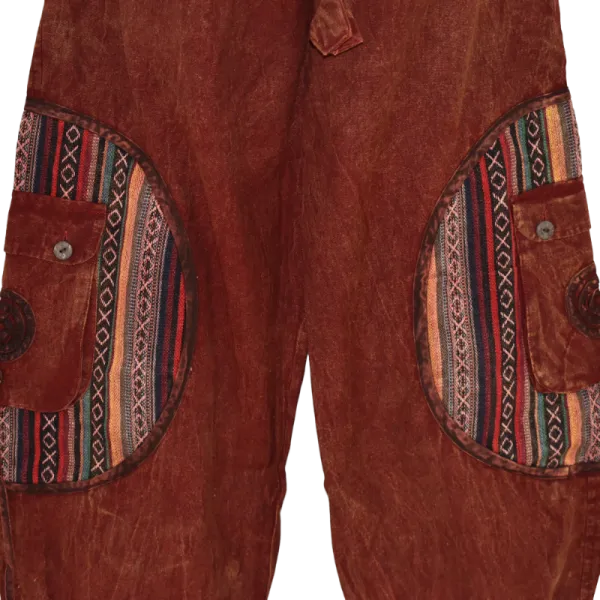 Pantalon Bouffant Tie-Dye « Spirale Sauvage » Bordeaux Délavé