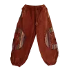 Pantalon Bouffant Tie-Dye « Spirale Sauvage » Bordeaux Délavé