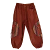 Pantalon Bouffant Tie-Dye « Spirale Sauvage » Bordeaux Délavé