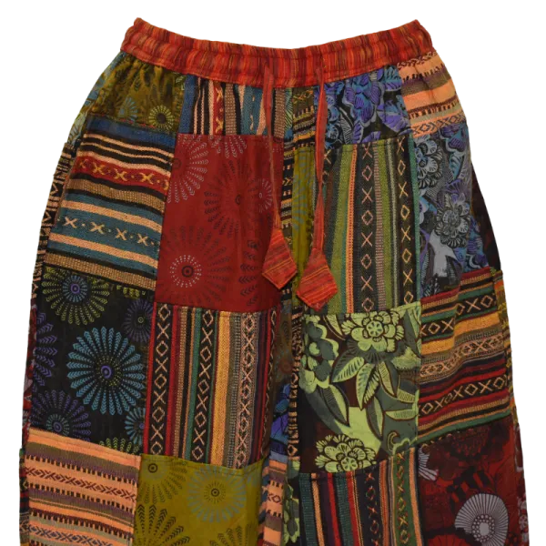 Pantalon Coton Épais Patchwork « Puranta » Multicolore