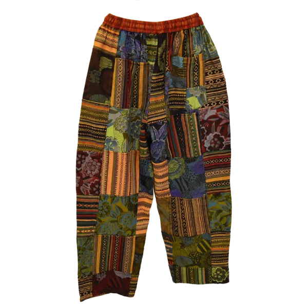 Pantalon Coton Épais Patchwork « Puranta » Multicolore