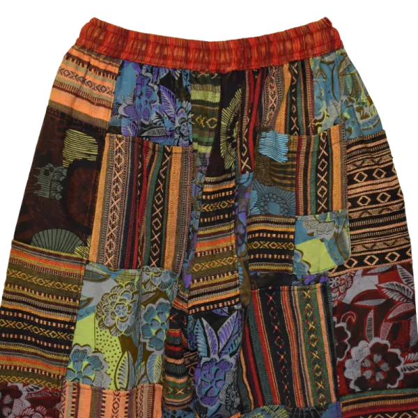 Pantalon Coton Épais Patchwork « Puranta » Multicolore