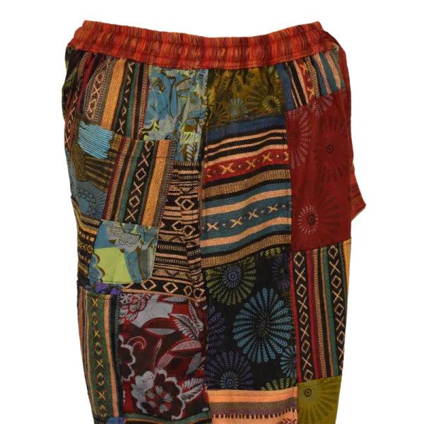 Pantalon Coton Épais Patchwork « Puranta » Multicolore