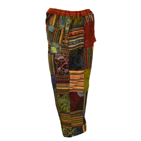 Pantalon Coton Épais Patchwork « Puranta » Multicolore