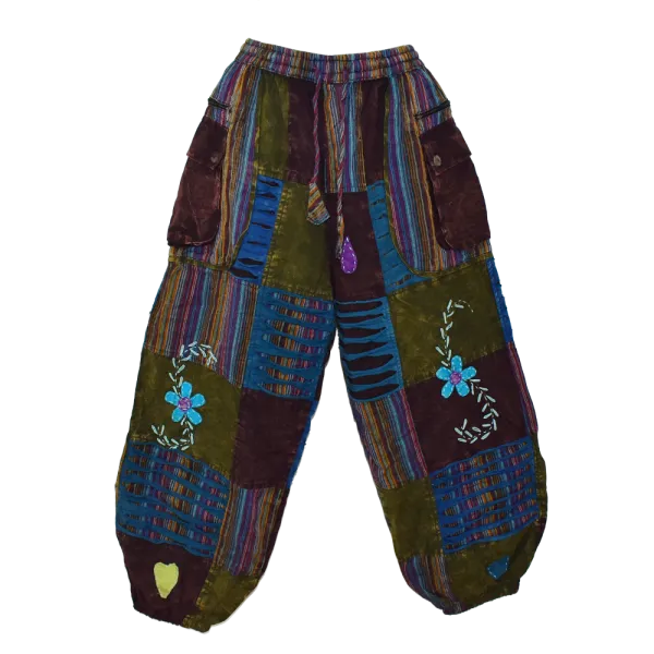 Pantalon Bouffant Femme Coton Délavé « Flore Bohème »