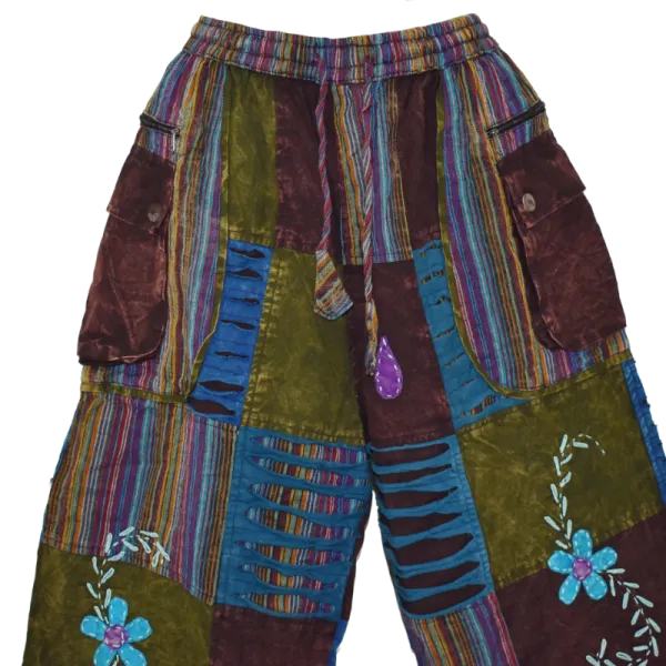 Pantalon Bouffant Femme Coton Délavé « Flore Bohème »