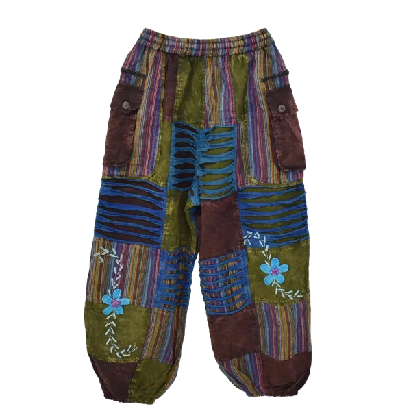 Pantalon Bouffant Femme Coton Délavé « Flore Bohème »