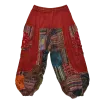 Pantalon Bouffant Unisexe Coton Épais Délavé « Himalaya Cargo » Bordeaux
