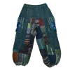 Pantalon Bouffant Unisexe Coton Épais Délavé « Himalaya Cargo » Bleu Pétrole
