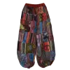 Pantalon Bouffant Unisexe Coton Épais Patchwork Népal Bordeaux