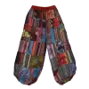 Pantalon Bouffant Unisexe Coton Épais Patchwork Népal Bordeaux