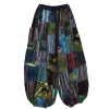 Pantalon Bouffant Unisexe Coton Épais Patchwork Népal Bleu
