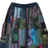 Pantalon Bouffant Unisexe Coton Épais Patchwork Népal Bleu