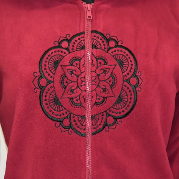 Veste Sweat Polaire Femme à Capuche « Mandala Sacré »