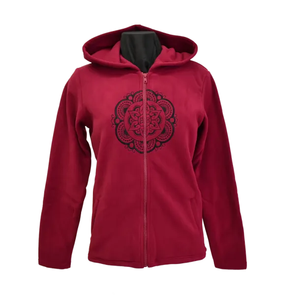 Veste Sweat Polaire Femme à Capuche « Mandala Sacré »