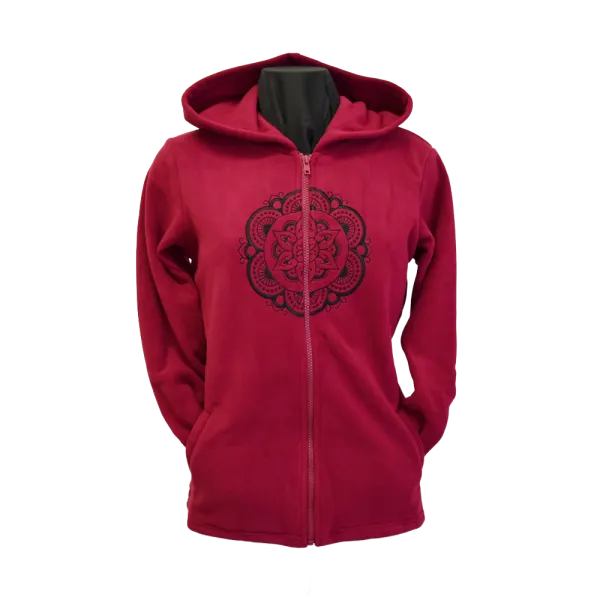 Veste Sweat Polaire Femme à Capuche « Mandala Sacré »